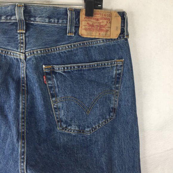 Levi's 501 Jeans  Straight Leg Button Fly Denim - Picture 7 of 12